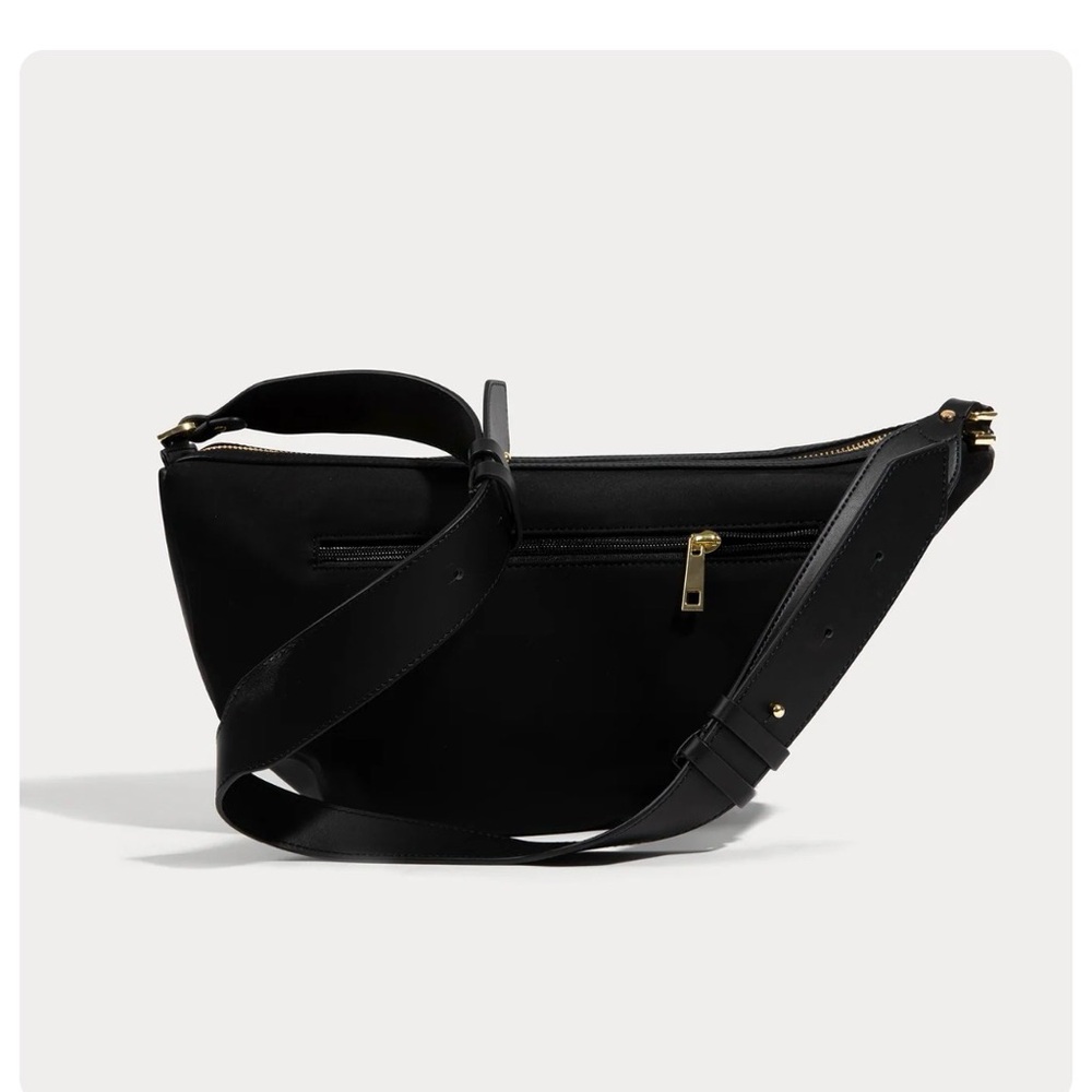 Bandolier Elegant Black Leather Crossbody Bag- like New